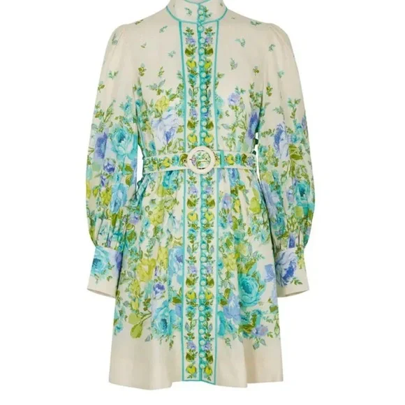 Zimmermann | Dresses | Zimmermann Blue And Green Long Sleeve Sundress |  Poshmark